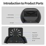 Xiaobi Hard Drive Docking Station Compatible with NVMe/SATA 2.5 3.5 inch HDD SSD with Cooling Fan