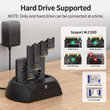 Xiaobi Hard Drive Docking Station Compatible with NVMe/SATA 2.5 3.5 inch HDD SSD with Cooling Fan