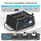 Xiaobi USB 3.0 Dual Bay HDD Docking Station for 2.5/3.5 inch SATA HDD SSD Support 18TB & Offline Clone