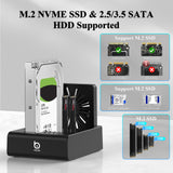 Xiaobi M.2 NVMe & SATA Hard Drive Docking Station 3 Bay Offline Clone for M.2 SSD and 3.5" HDD