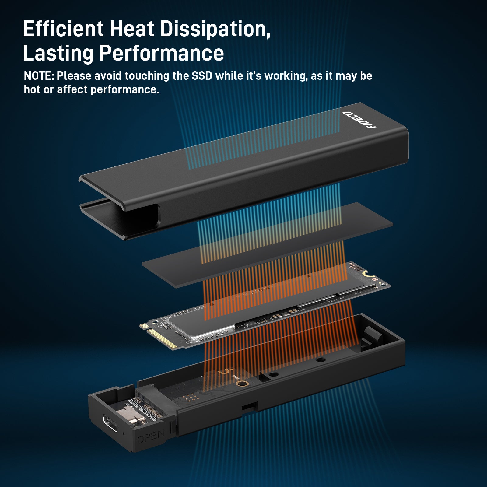 Xiaobi Portable NVMe M.2 Enclosure Tool-Free & USB-C Ultra Slim for Travel & Mobile Work