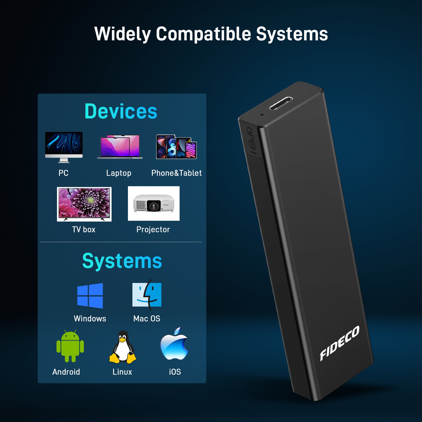 Xiaobi Portable NVMe M.2 Enclosure Tool-Free & USB-C Ultra Slim for Travel & Mobile Work