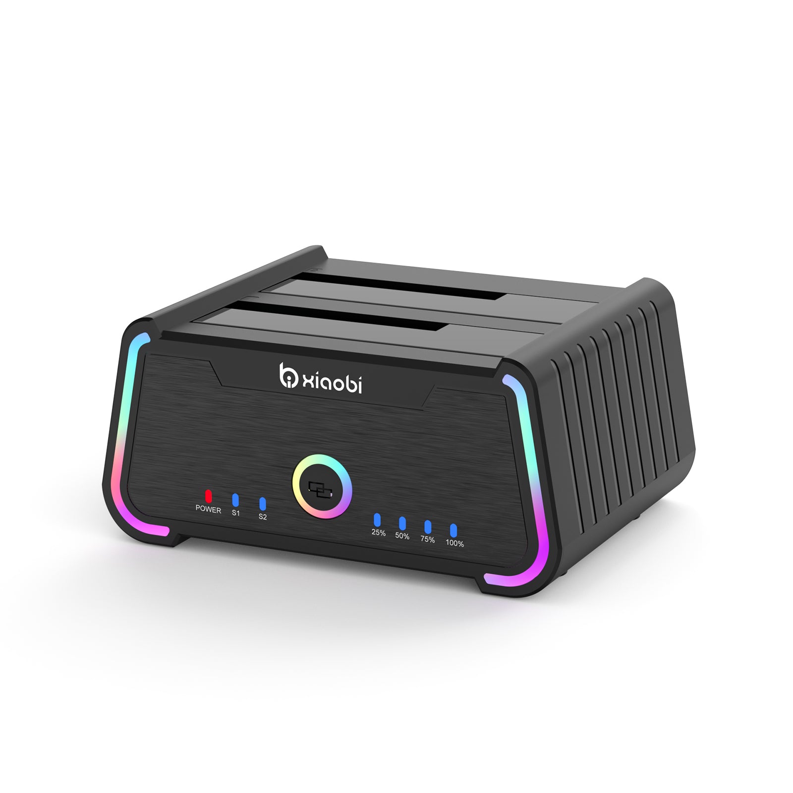 Xiaobi USB 3.0 Dual Bay HDD Docking Station for 2.5/3.5 inch SATA HDD SSD Support 18TB & Offline Clone