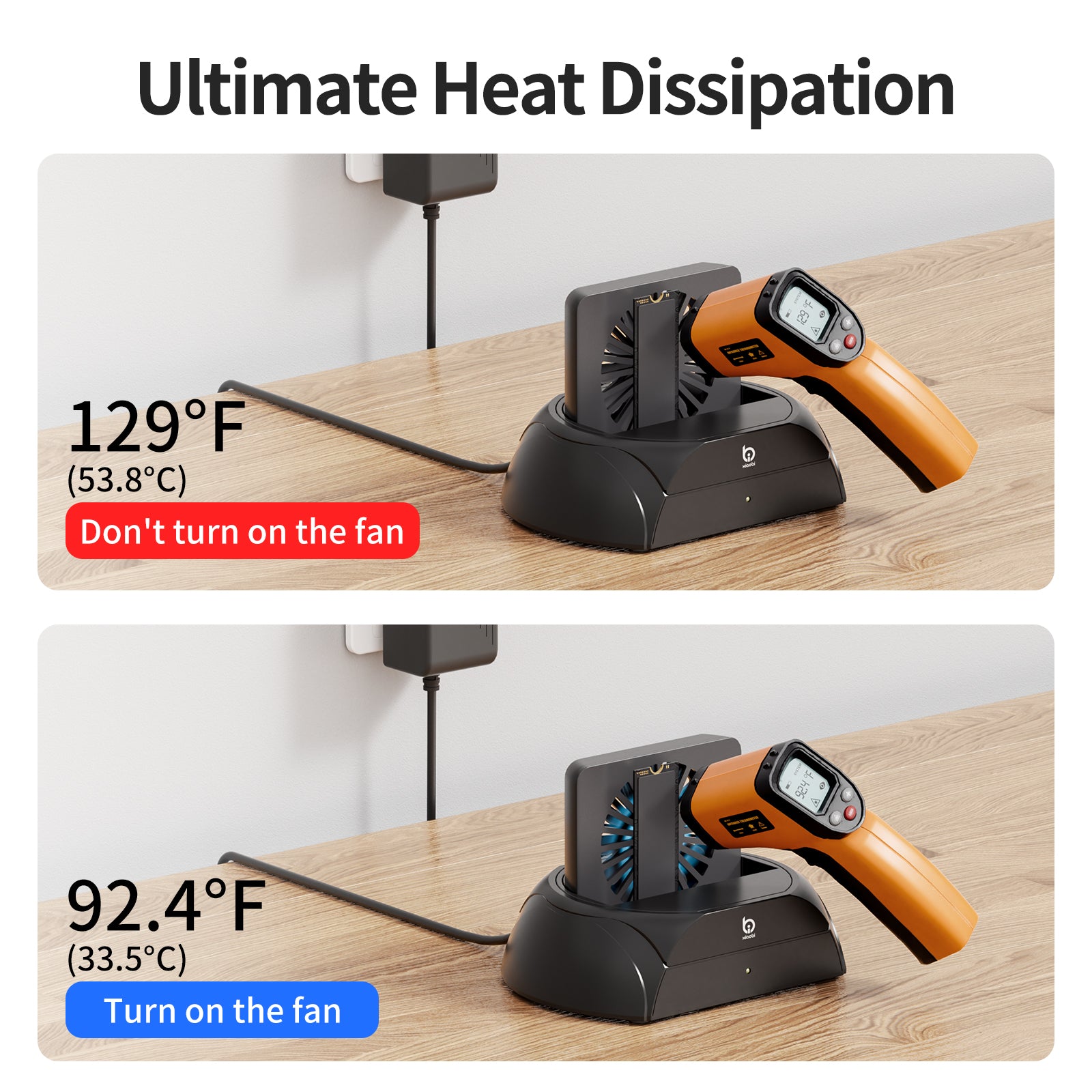 Xiaobi Hard Drive Docking Station Compatible with NVMe/SATA 2.5 3.5 inch HDD SSD with Cooling Fan