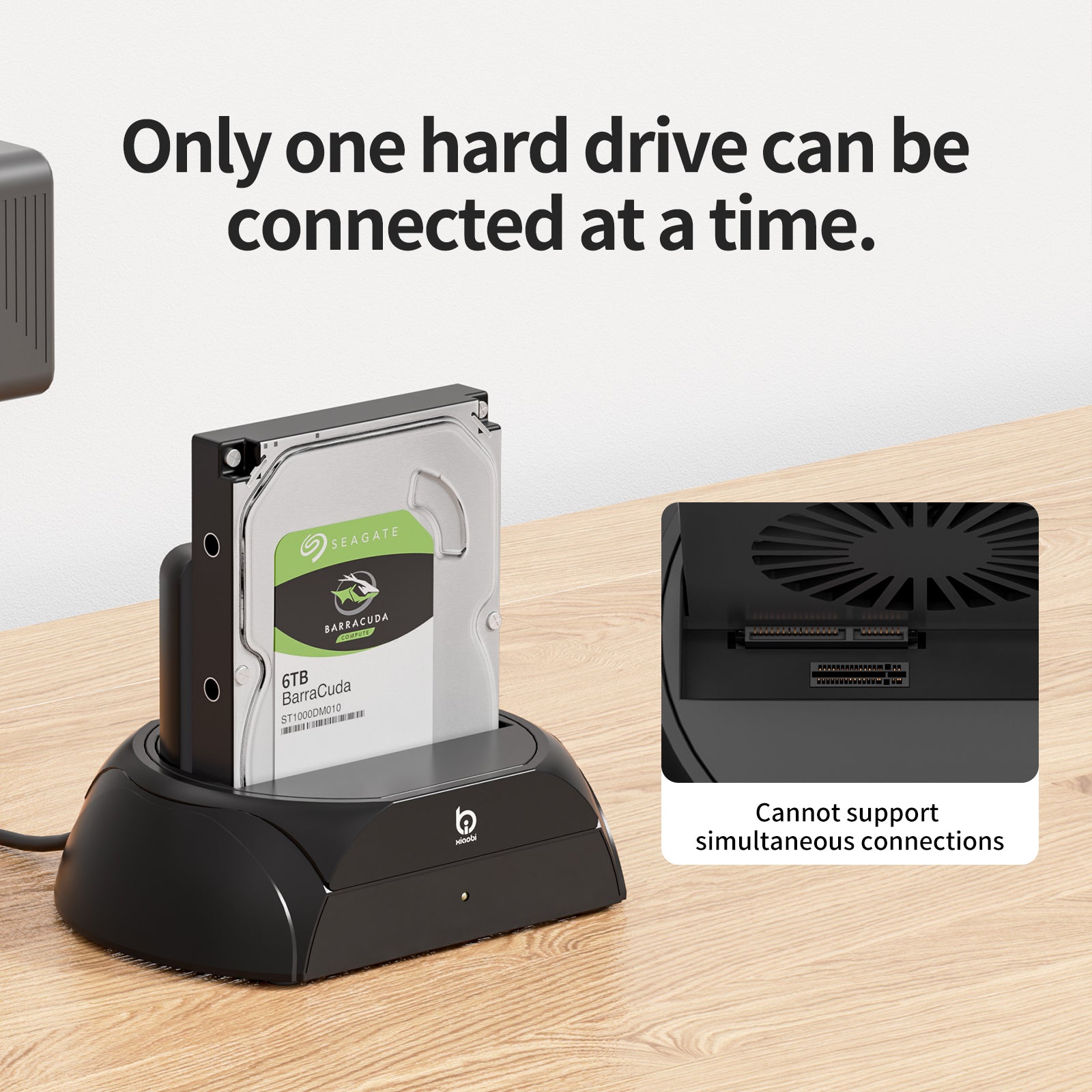 Xiaobi Hard Drive Docking Station Compatible with NVMe/SATA 2.5 3.5 inch HDD SSD with Cooling Fan