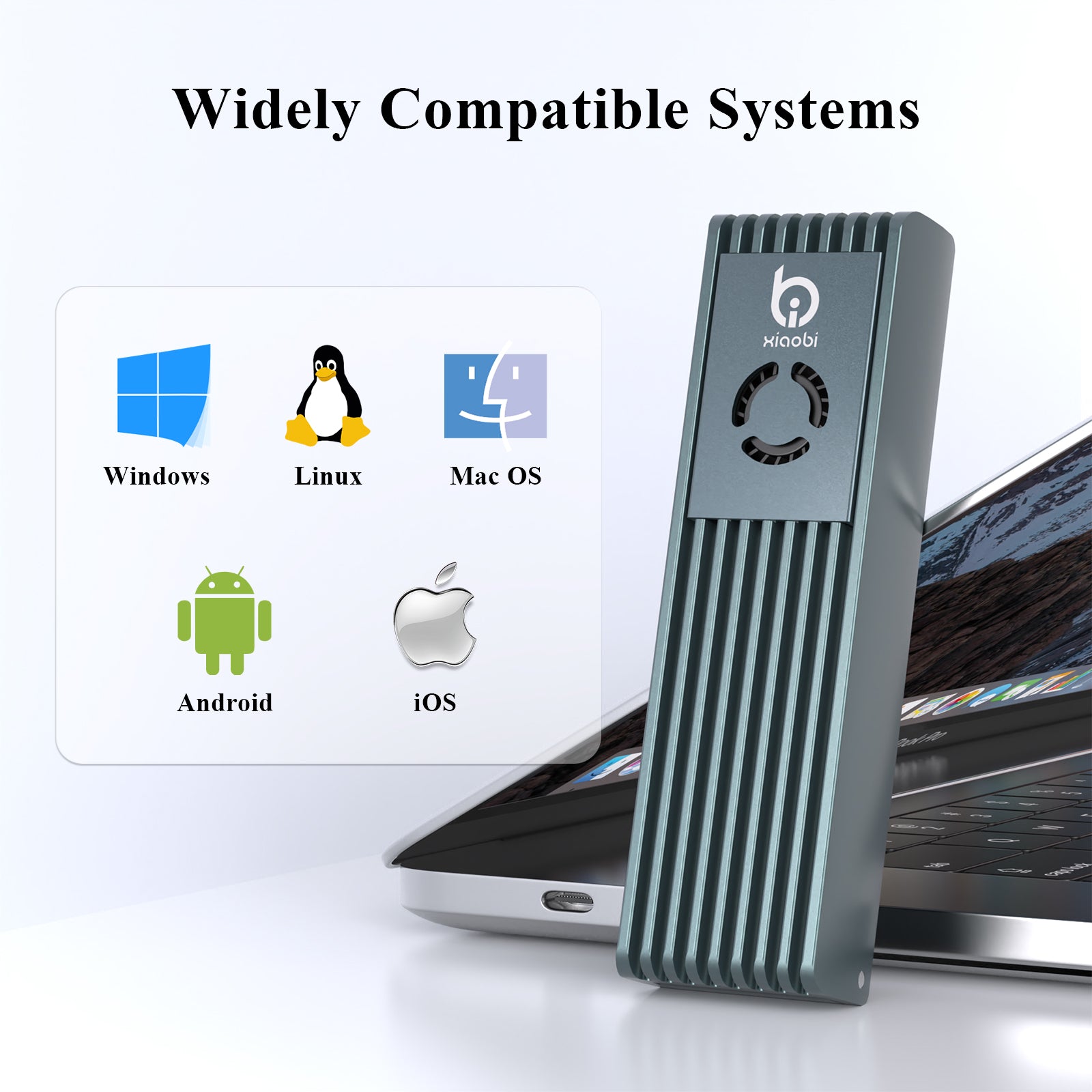 Xiaobi RTL9210C M.2 SSD Enclosure Dual Protocol NVMe/SATA Aluminum Heat Dissipation